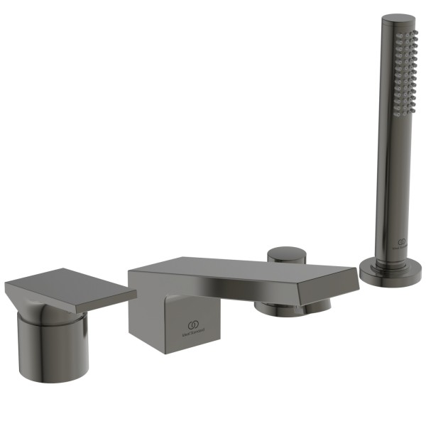 Ideal Standard 4-Loch-Badearmatur Extra m.HB m. Wanneneinlauf Magnetic Grey, BD518A5