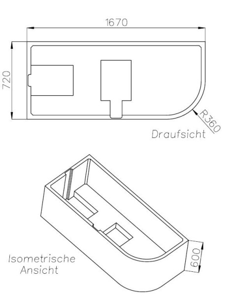 Neuesbad Wannenträger für Kaldewei Centro Duo 1, Nr.130 170x75 Ausf.re