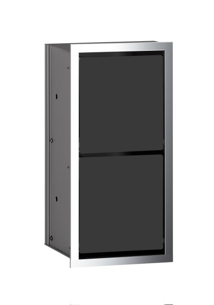 emco WC-Papier-Modul asis, chrom / schwarz Unterputz, 344 mm, ohne Einbaurahmen, 972527921