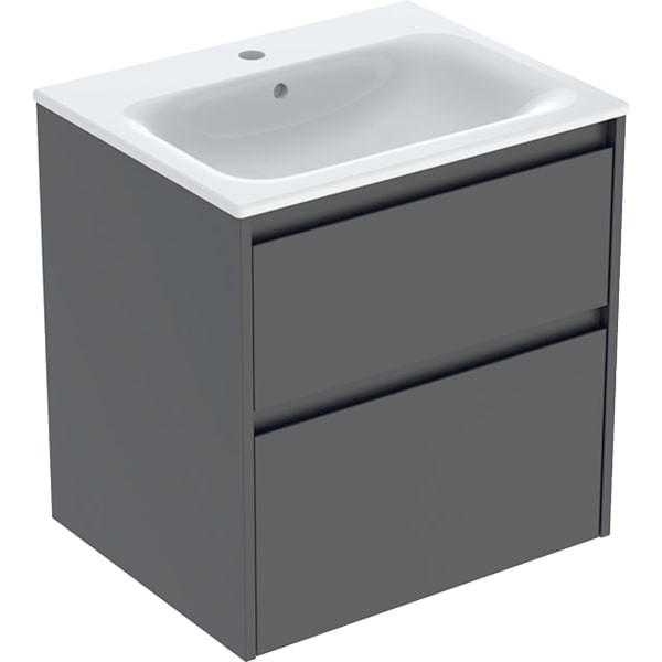 Geberit Renova Plan Set Möbelwaschtisch schmaler Rand, mit Unterschrank, zwei, 504039JK8