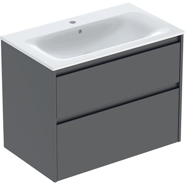 Geberit Renova Plan Set Möbelwaschtisch schmaler Rand, mit Unterschrank, zwei, 504040JK8