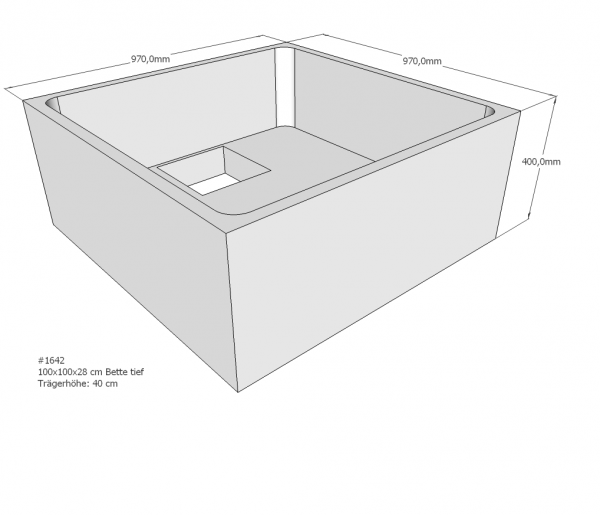 Neuesbad Wannenträger für Bette tief 100x100x28