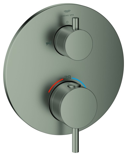 GROHE Thermostat-Wannenbatterie Atrio 24359 für 35604 2-Wege-Umstellung satin steel, 24359MS0