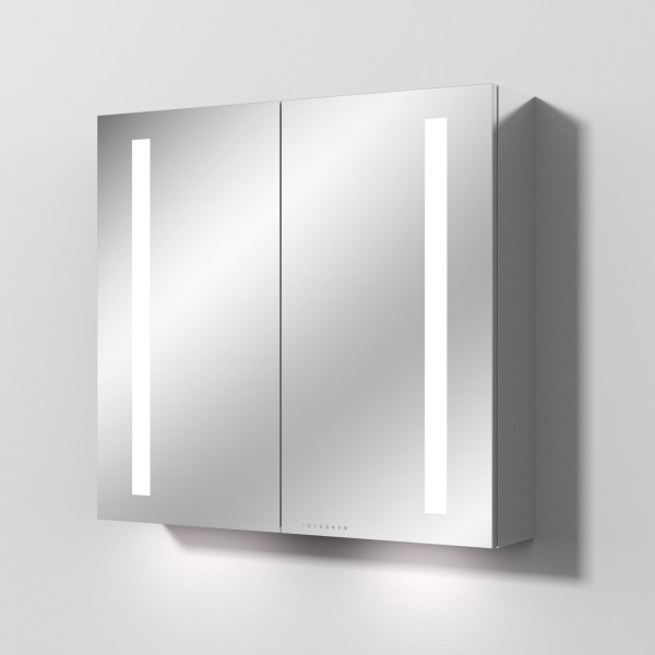 Sanipa Reflection Aluminium-Spiegelschrank ALEX 80 mit LED-Beleuchtung, AU4129Z