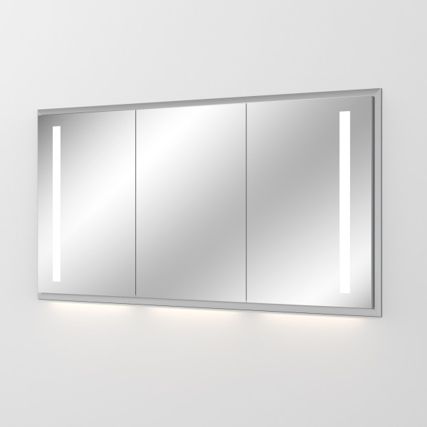 Sanipa Reflection Aluminium-Wandeinbau-Spiegelschrank WILMA 155 mit LED-Beleuchtung, AU3096L