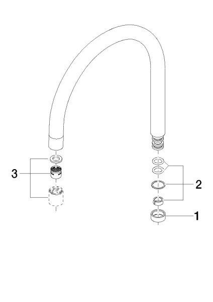 Dornbracht Auslauf Ersatzteile 90282204800 225 x 244 x 25 mm Platin
