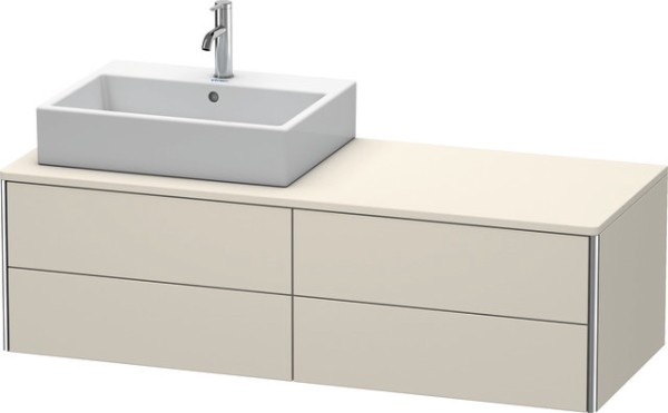Duravit XSquare Konsolenwaschtischunterbau wandhängend Taupe Matt 1400x548x400 mm - XS4913L9191