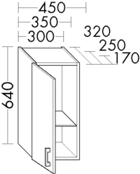 Burgbad Hängeschrank Sys30 PG3 Diago 640x450x250 Anthrazit Matt, HM4547RF3358
