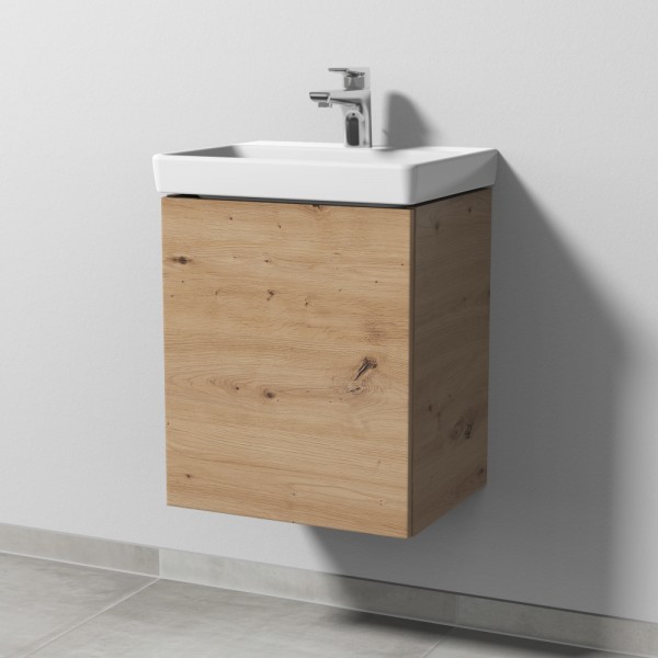 Sanipa 3way Waschtischunterbau zu Villeroy & Boch Avento Waschtisch mit 1 Tür, Eiche Natural-Touch