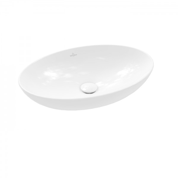 Villeroy & Boch Loop & Friends Aufsatzwaschbecken, 560 x 380 x 150 mm, Weiß Alpin CeramicPlus, mit Ü