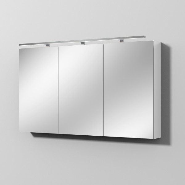 Sanipa Reflection Spiegelschrank MILLA 130 mit LED-Aufsatzleuchte, Weiß-Glanz, SD14778