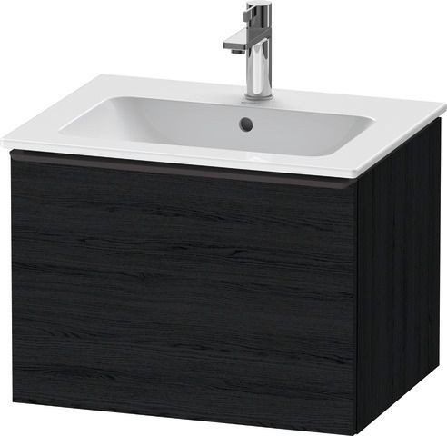 Duravit D-Neo Waschtischunterbau wandhängend Eiche Schwarz Matt 610x462x440 mm - DE42610BD160000