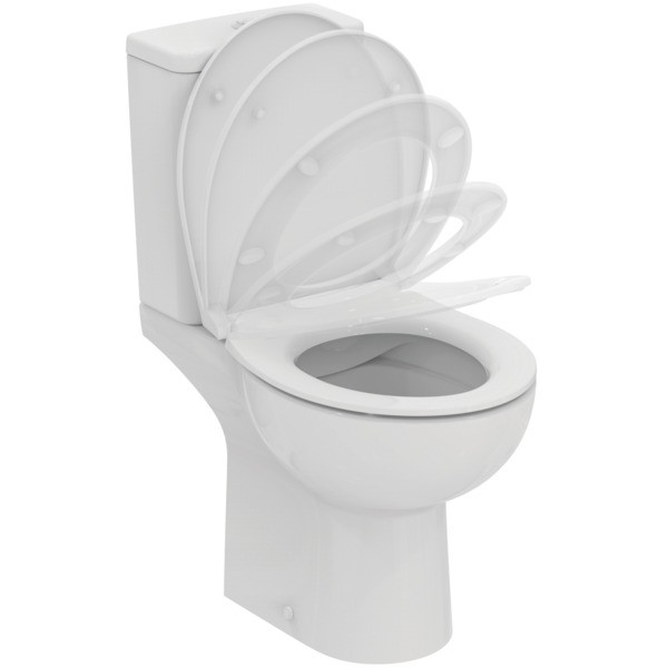 Ideal Standard WC-Paket Eurovit m.Standtiefspül-WC Spülkasten Zulauf unten und WC-Sitz Weiss, W00750