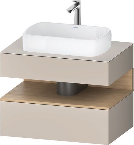 Duravit Qatego Konsolenwaschtischunterbau wandhängend Taupe Matt 800x550x600 mm - QA4730030910010