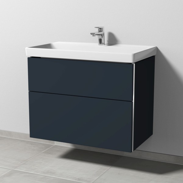 Sanipa 3way Waschtischunterbau zu Villeroy & Boch Avento Waschtisch mit 2 Auszügen, Marine-Matt