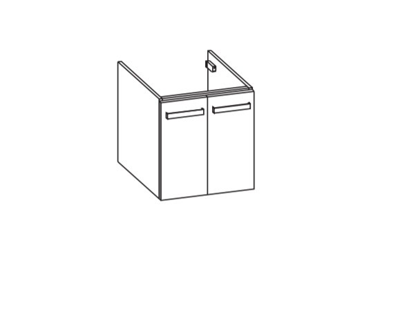 Artiqua 412 Waschtischunterschrank für Strada K0777, K0815, Weiß Glanz, 412-WU2T-I31-7050-68