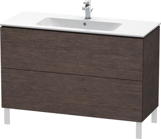 Duravit L-Cube Waschtischunterbau bodenstehend Eiche dunkel gebürstet Matt 1220x481x704 mm - LC66280