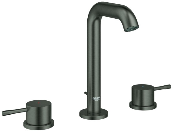 GROHE 3-Loch Waschtischarmatur Essence 20296_1 Zst.-Abl.-grt.hard graphite geb., 20296AL1