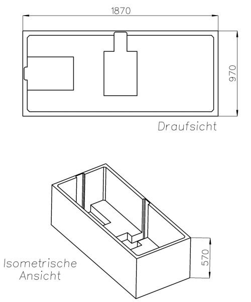 Neuesbad Wannenträger für Kaldewei Asymmetric Duo 190x100