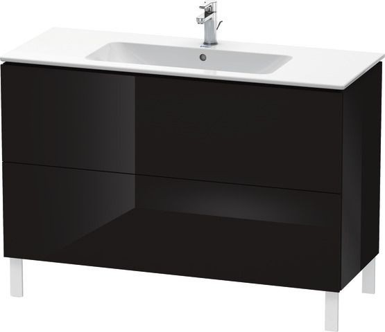 Duravit L-Cube Waschtischunterbau bodenstehend Schwarz Hochglanz 1220x481x704 mm - LC662804040