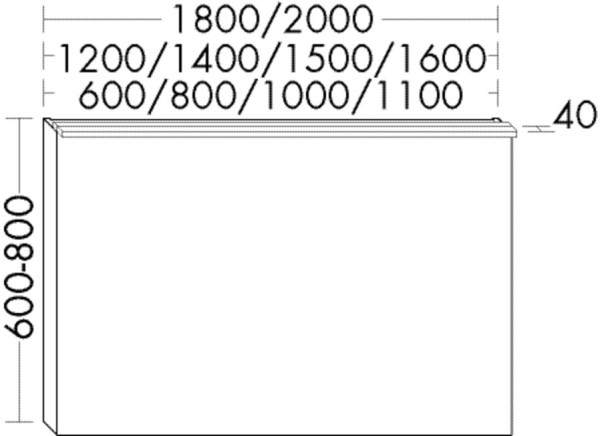 Burgbad Spiegel rc40 Melamin 800x1600x40 Melamin Grau Metallic, SIJA160F4701