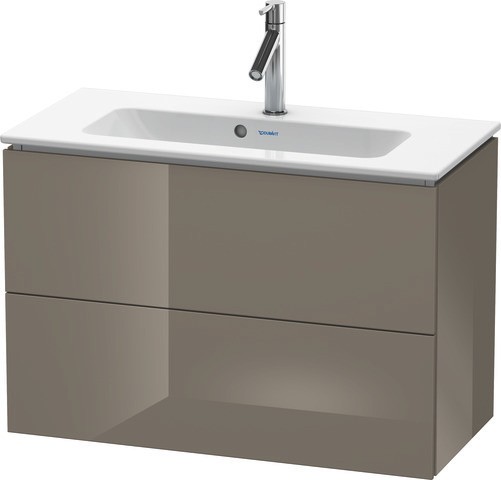 Duravit L-Cube Waschtischunterbau wandhängend Flanell Grau Hochglanz 820x391x550 mm - LC625708989