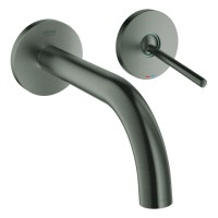 Grohe Grohe 2-Loch-WT-Wandbatterie Atrio 19287 FMS Ausladung 185mm hard graphite geb., 19287AL3
