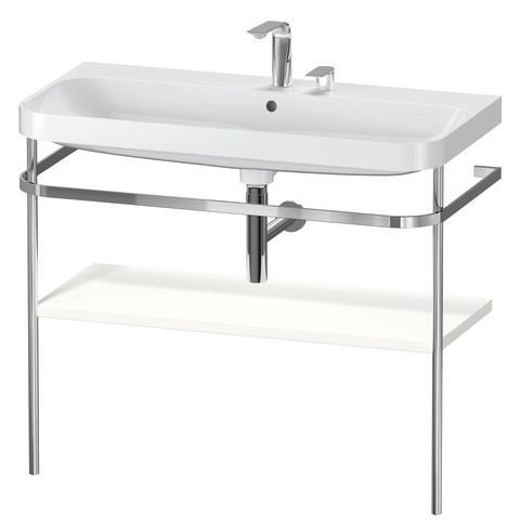 Duravit Happy D.2 Plus c-shaped Set mit Metallkonsole Weiß Supermatt 975x490x850 mm - HP4838E8484