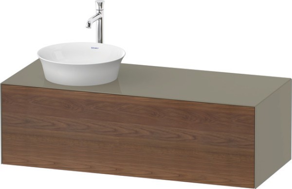 Duravit White Tulip Konsolenwaschtischunterbau wandhängend Amerikanischer Nussbaum & Stein Grau Matt