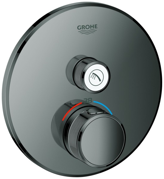 GROHE Thermostat Grohtherm SmartControl 29118 FMS rund 1 ASV hard graphite, 29118A00