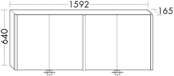 Burgbad Spiegelschrank 640x1592x165mm, SPRY160