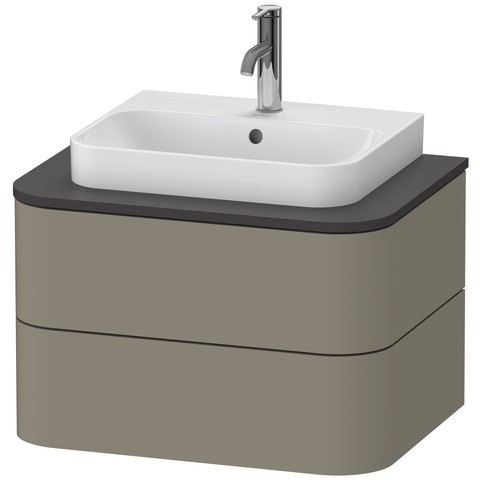 Duravit Happy D.2 Plus Konsolenwaschtischunterbau wandhängend Stein Grau Seidenmatt 650x480x408 mm -