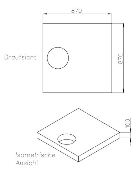 Neuesbad Wannenträger für Hoesch NIAS 90x90x1,5