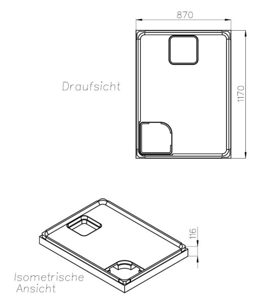 Neuesbad Wannenträger für Kaldewei Superplan SF NEU 120x90x2,5