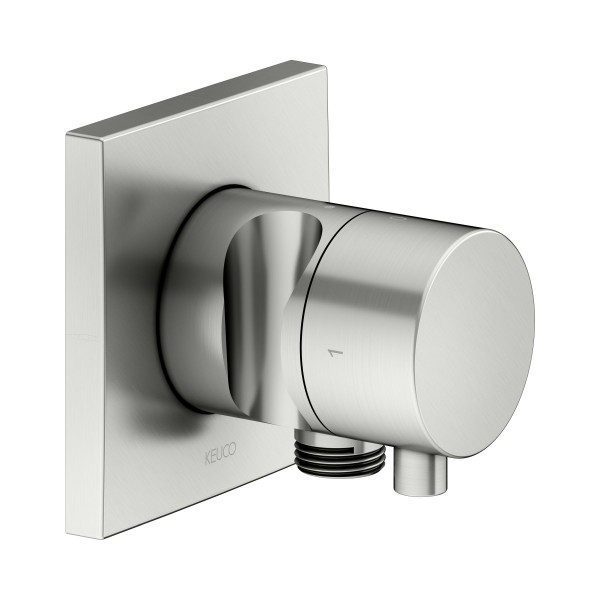 Keuco 2-Wege Ab-u.Umstellventil IXMO Comf.59557, Schlauchan./Brauseh.eckig,Edelst.-finish, 595570612