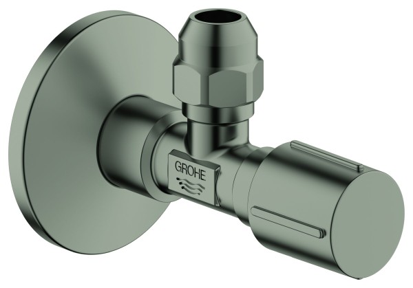 GROHE Eckventil 22037 1/2x3/8'' Rosette Metallgriff QV 10mm satin steel, 22037MS0
