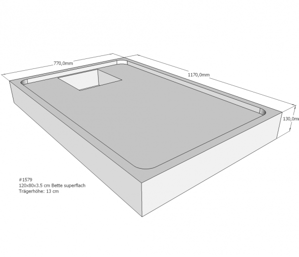 Neuesbad Wannenträger für Bette superflach 120x80x3,5