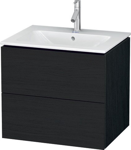 Duravit L-Cube Waschtischunterbau wandhängend Eiche Schwarz Matt 620x481x550 mm - LC624001616