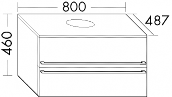 Burgbad Waschtischunterschrank Bel HGL 460x802x487 Weiß Hochglänzend, WULE080F0590