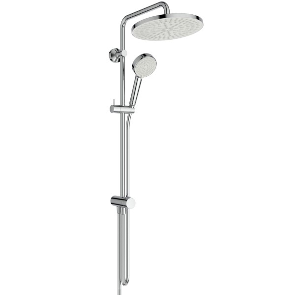 Ideal Standard Duschsystem Eco Ceratwist T25 ohne Arm. 2-fach-Handbrause und runde Kopfbrause Chrom,