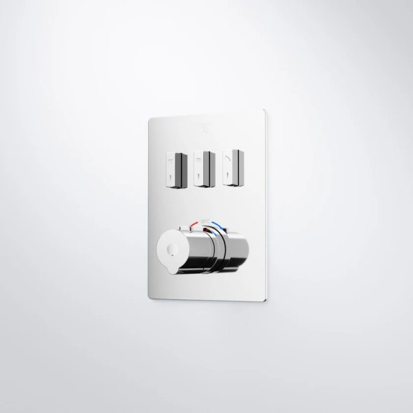 Steinberg Serie 390 Unterputz-Thermostat DN20, mit slidetronic, mit Mengenregulierung, für 3 Verbrau