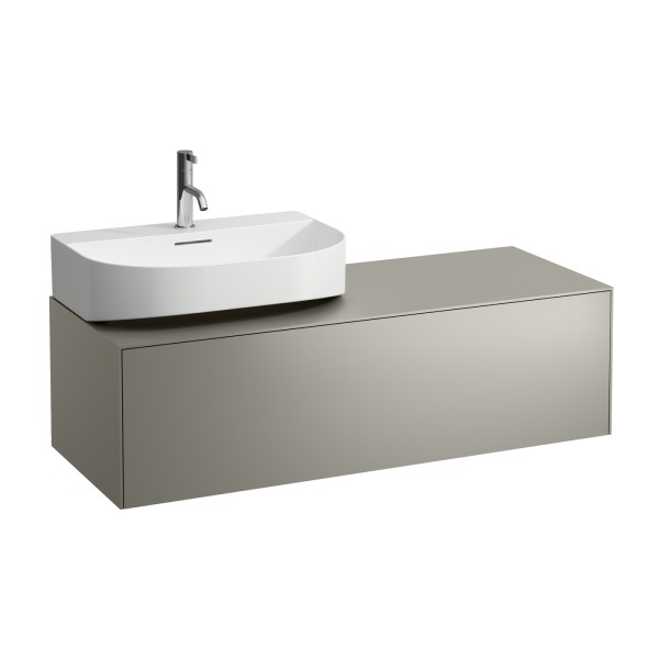 LAUFEN Waschtischunterbau SONAR 457x1177x341 mit Ausschnitt links 1 Schublade H816341/2 titan