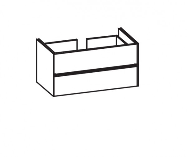 Artiqua 116 LED-Waschtischunterschrank, Weiß Glanz, 116-WU2LB-AC08-7050-68