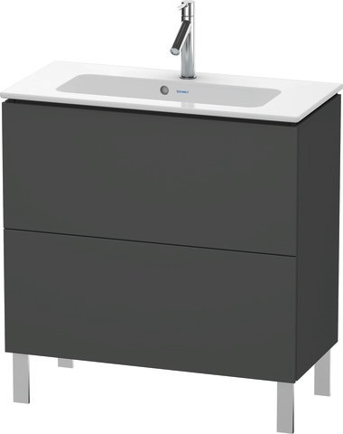 Duravit L-Cube Waschtischunterbau bodenstehend Graphit Matt 820x391x704 mm - LC667404949