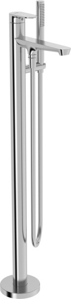 Hansa Einhandmischer Badebatterie bodenstehend HANSAGENESIS, 1-strahlig Stahl gebürstet, 3783206380