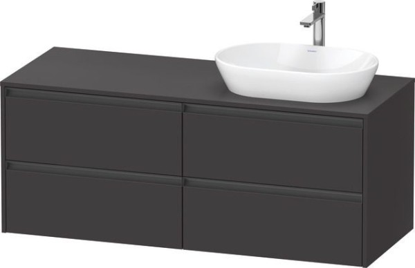 Duravit Ketho.2 Konsolenwaschtischunterbau wandhängend Graphit Supermatt 1400x550x568 mm - K24898R80