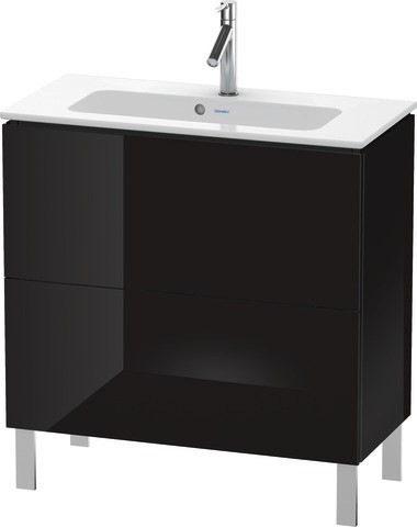 Duravit L-Cube Waschtischunterbau bodenstehend Schwarz Hochglanz 820x391x704 mm - LC667404040
