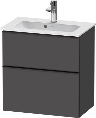 Duravit D-Neo Waschtischunterbau wandhängend Graphit Matt 610x372x625 mm - DE43680BD490000