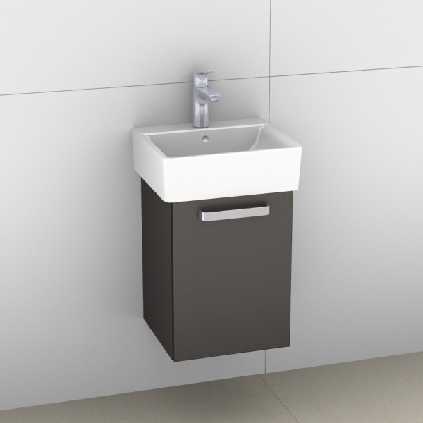 Artiqua 412 Waschtischunterschrank für Connect Cube E7137, Stahlgrau Metallic, 412-WUT-I13-R-7141-88