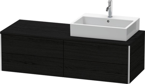 Duravit XSquare Konsolenwaschtischunterbau wandhängend Eiche Schwarz Matt 1400x548x400 mm - XS4913R1